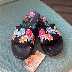Johnny Was Women's Aruba Pool Slide Sandals - Black